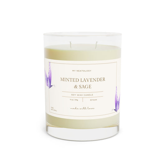 Minted Lavender & Sage Scented Candle - Full Glass, 11oz