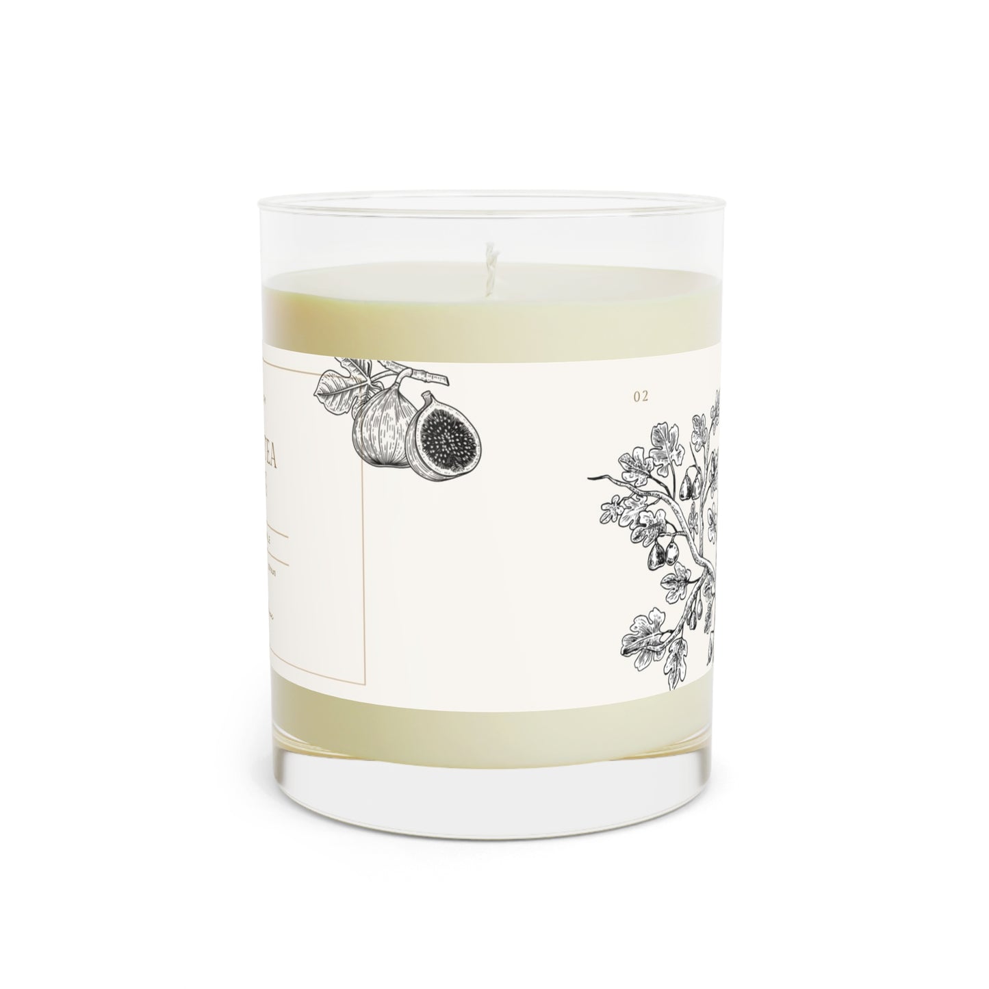 White Tea & Fig Scented Candle - Full Glass, 11oz