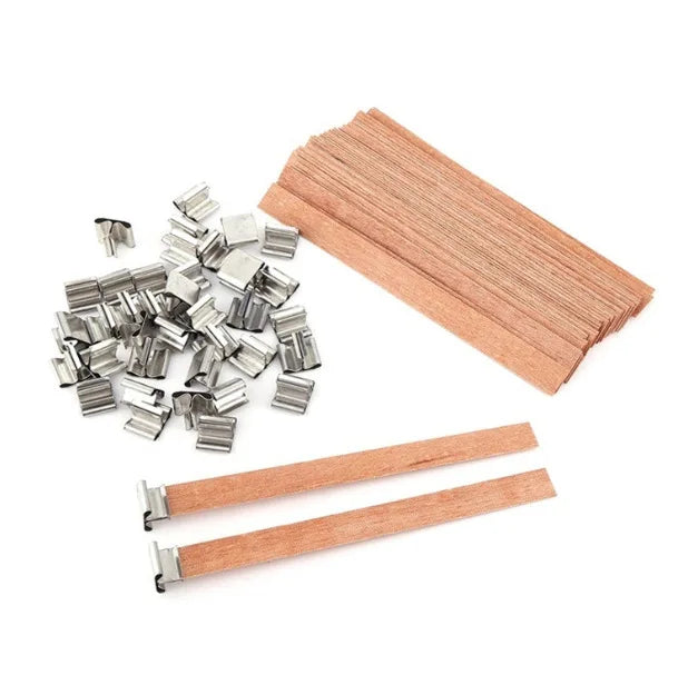 30pcs Wooden Candle Wicks Candle Making Set with Clip Base - My Neatology 