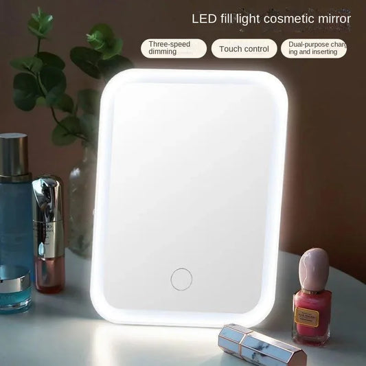 LED Touch Screen Makeup Mirror – USB Rechargeable with 3 Adjustable Light Modes - My Neatology