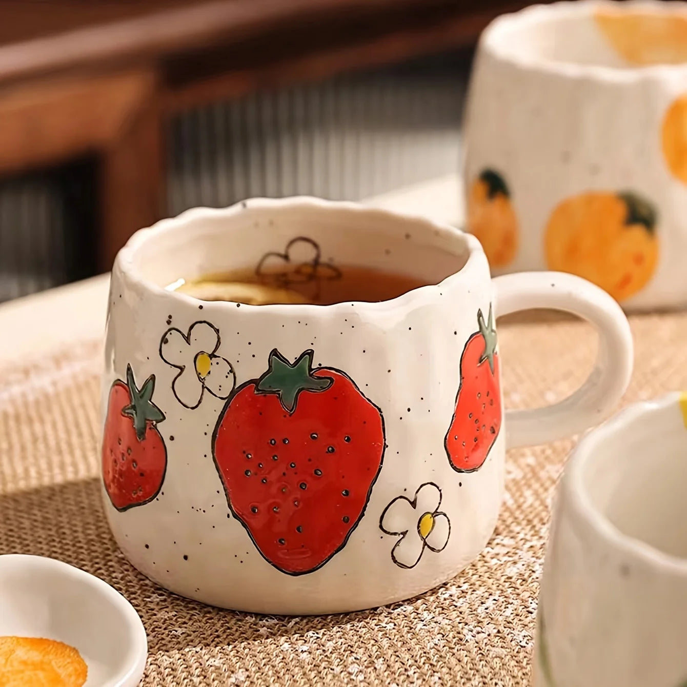 Vibrant Fruit-Themed Ceramic Coffee Mug & Plate Set - My Neatology