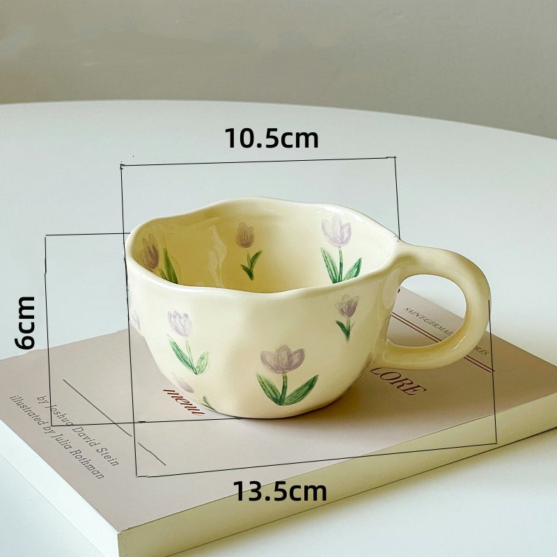 Irregular Flower Ceramic Mug – Hand Pinched Korean Style - My Neatology 