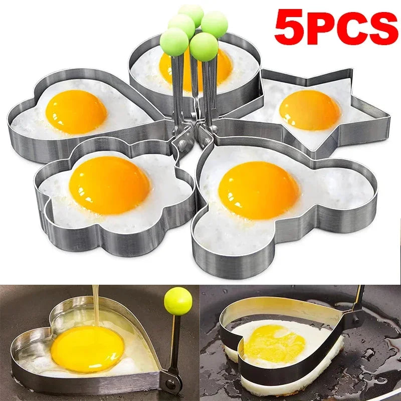 Stainless Steel Egg and Pancake Molds - Set of 5 - My Neatology