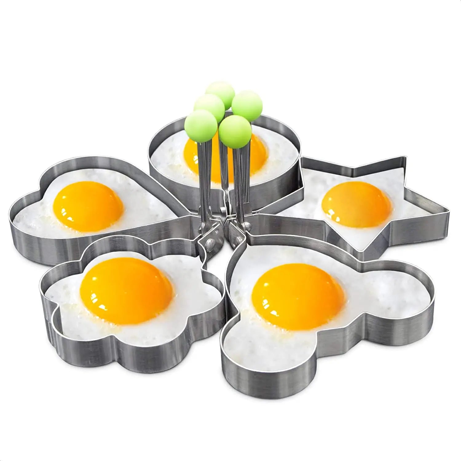 Stainless Steel Egg and Pancake Molds - Set of 5 - My Neatology 