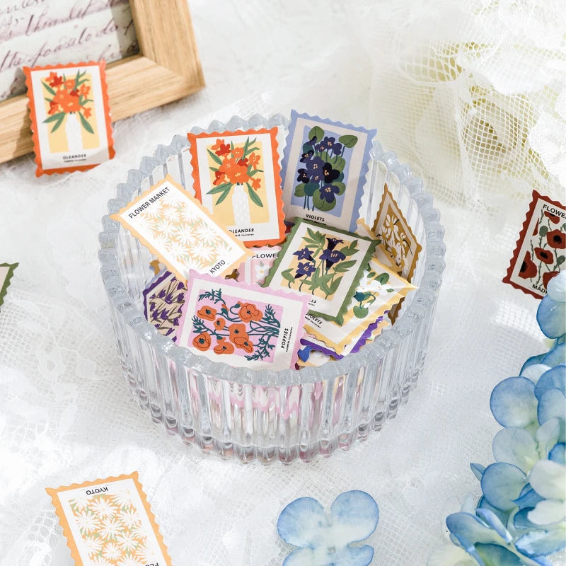 Assorted Floral Vintage Stamp Stickers - My Neatology