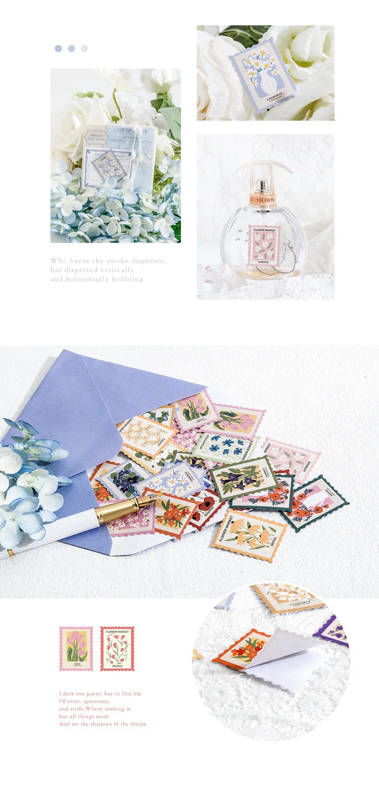 Assorted Floral Vintage Stamp Stickers - My Neatology 