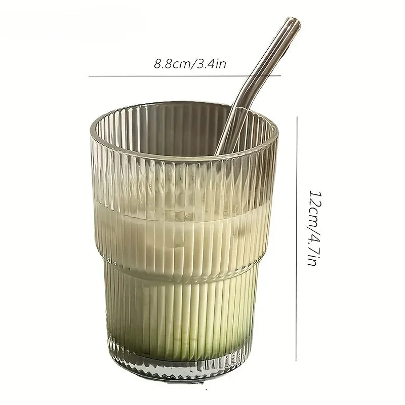 Stripe Glass Cup – Set of 1/2 (450ml) - My Neatology