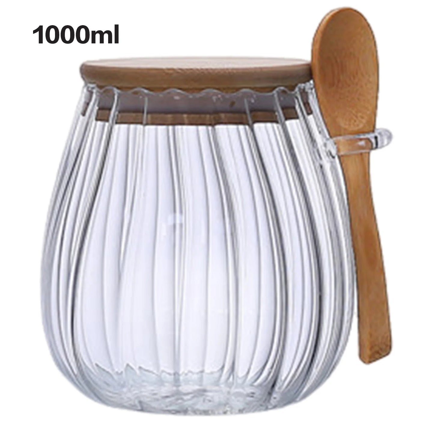  Vintage Glass Pantry Jars with Bamboo Lids & Spoon - My Neatology