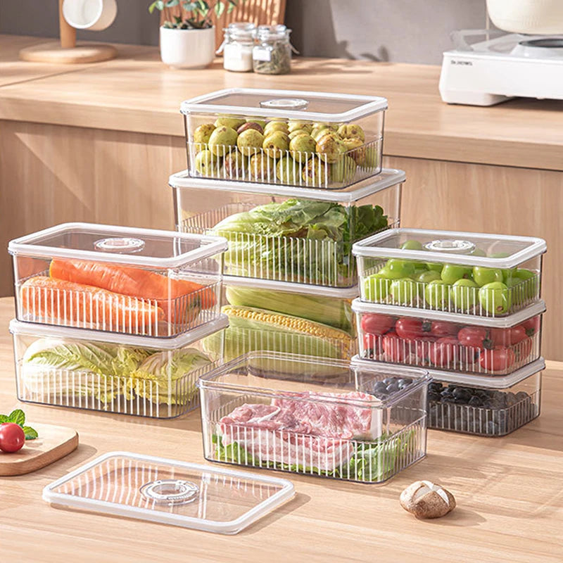 Transparent Fridge Organizer Bins (Multiple Sizes) - My Neatology