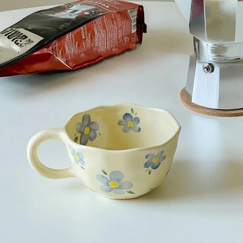 Irregular Flower Ceramic Mug – Hand Pinched Korean Style - My Neatology