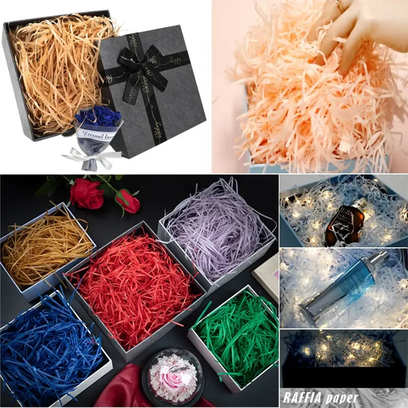 100g Colorful Shredded Crinkle Raffia Paper - My Neatology