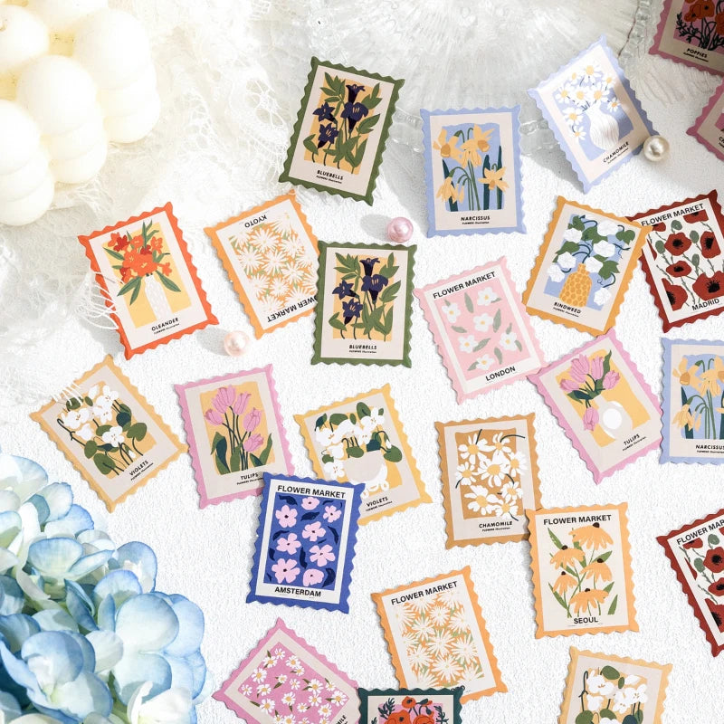 Assorted Floral Vintage Stamp Stickers - My Neatology