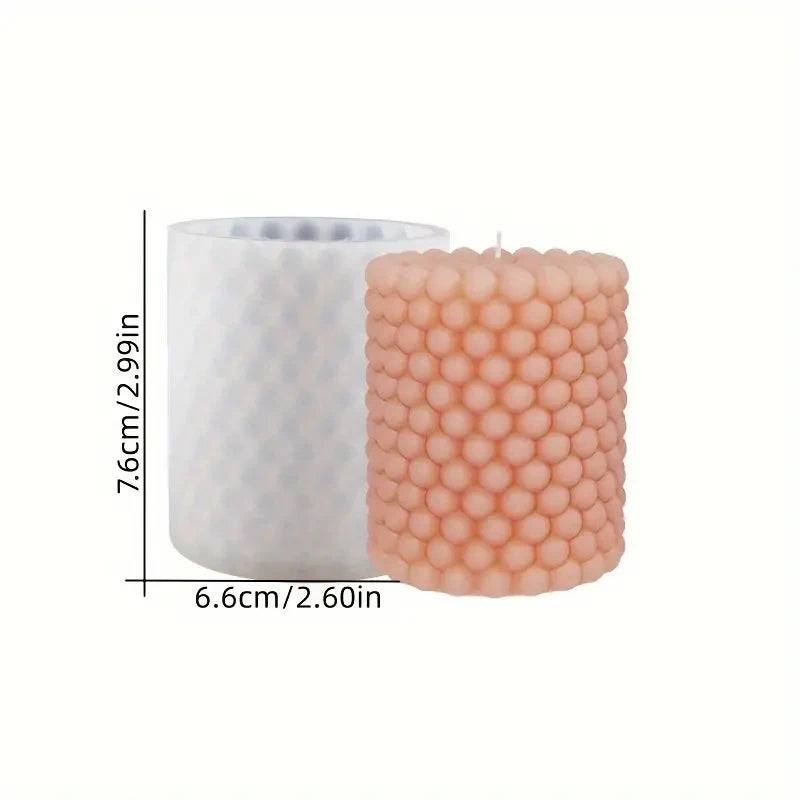 3D Silicone Candle Mold - Cylindrical Bubble and Round Ball Shape for DIY Candle and Craft Making - My Neatology