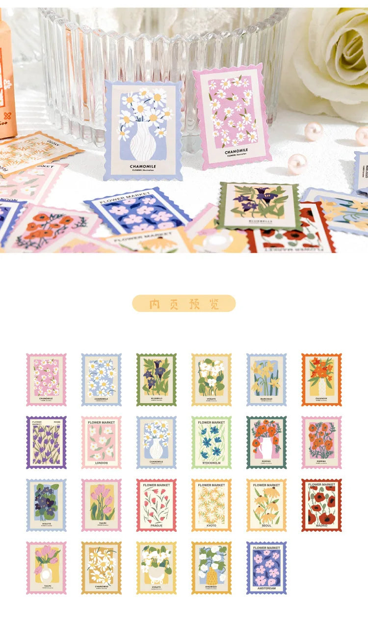 Assorted Floral Vintage Stamp Stickers - My Neatology 