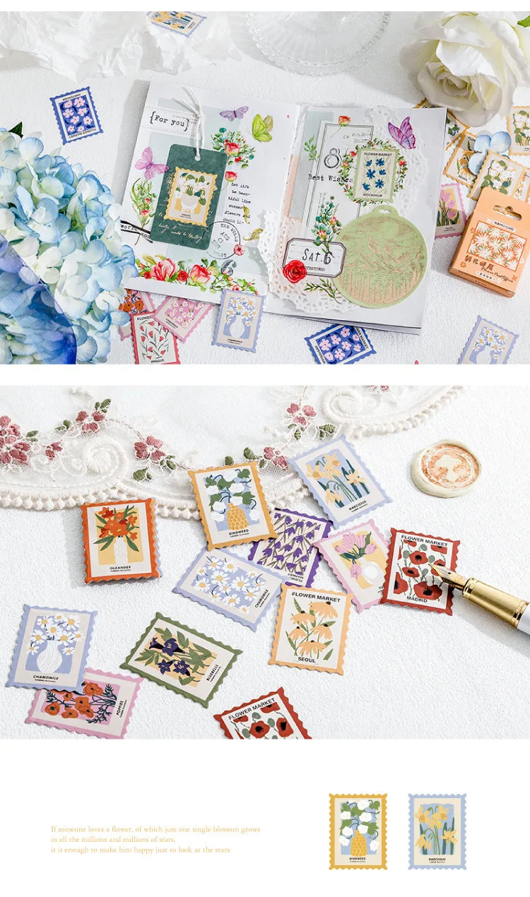 Assorted Floral Vintage Stamp Stickers - My Neatology