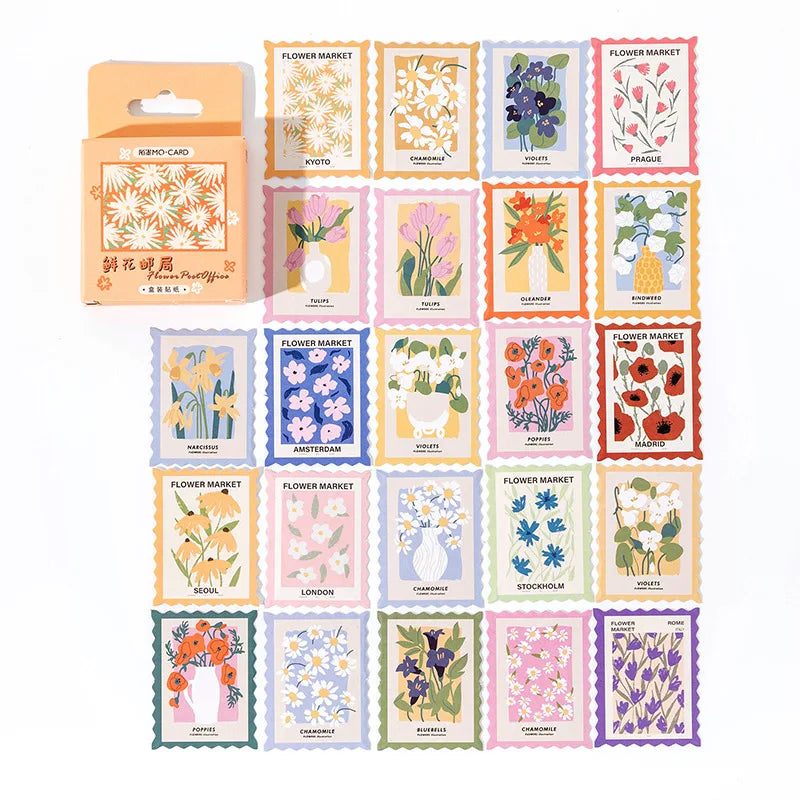 Assorted Floral Vintage Stamp Stickers - My Neatology