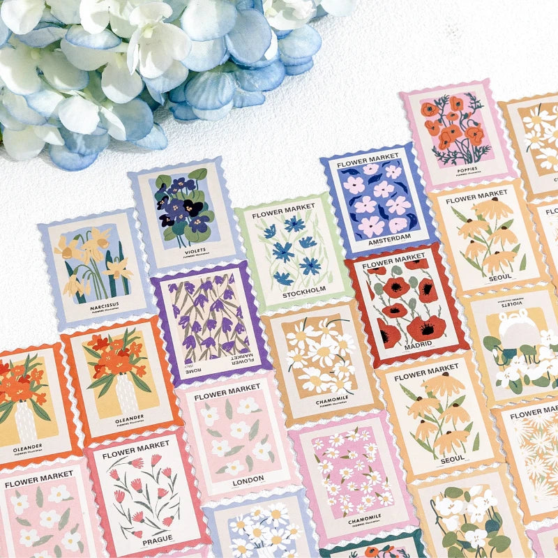 Assorted Floral Vintage Stamp Stickers - My Neatology