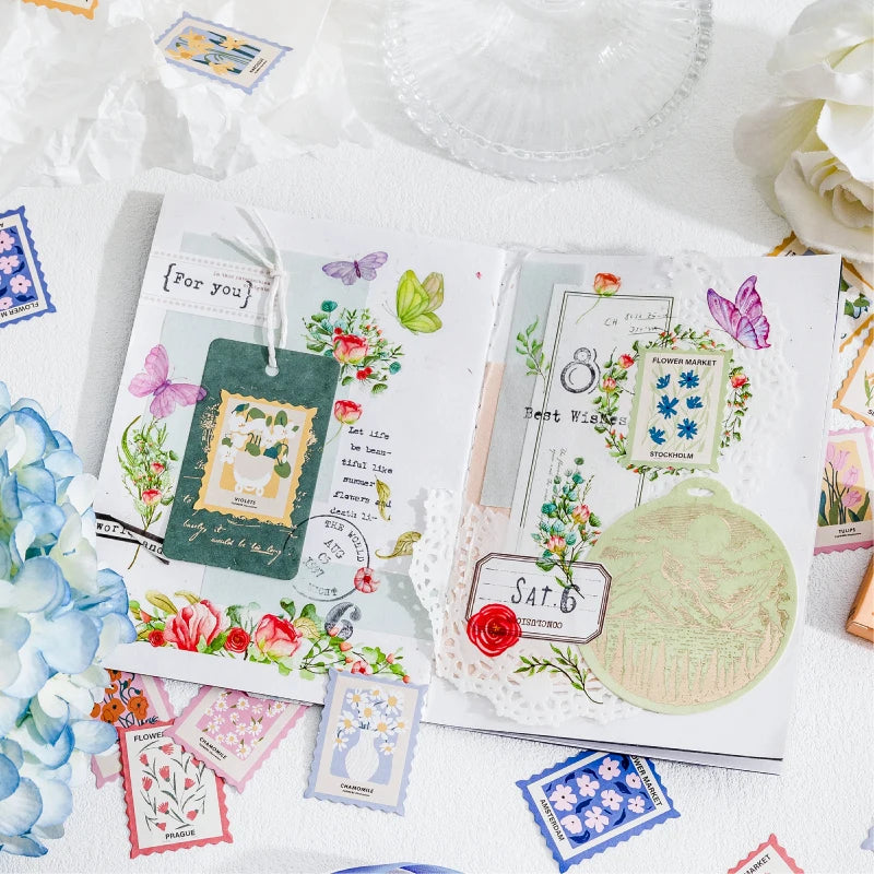 Assorted Floral Vintage Stamp Stickers - My Neatology