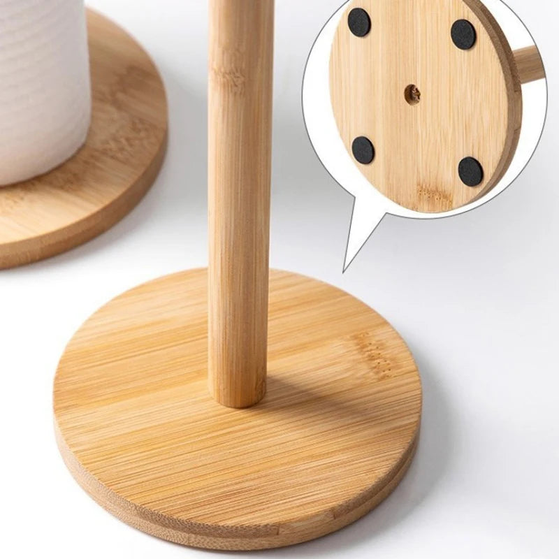 SHNGki Bamboo Paper Towel Holder - My Neatology