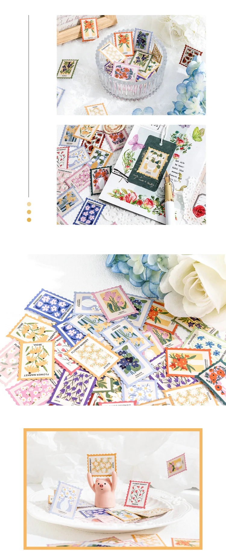 Assorted Floral Vintage Stamp Stickers - My Neatology 