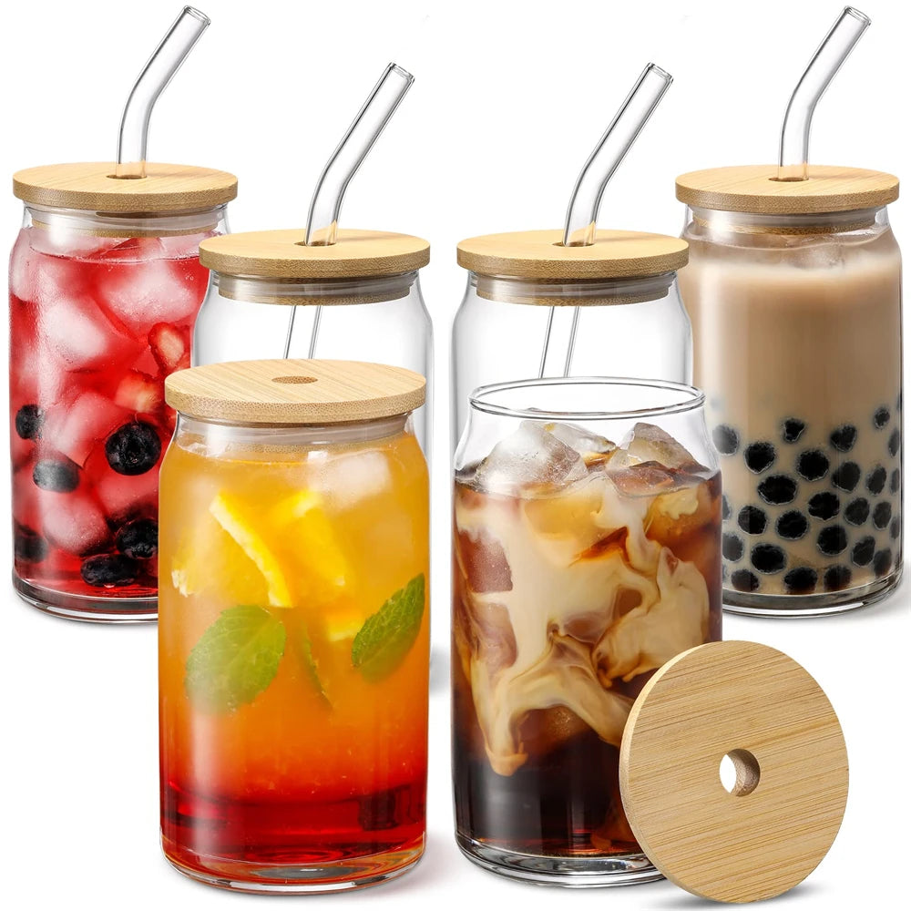 Glass Cup With Lid and Straw – 350ml/550ml - My Neatology