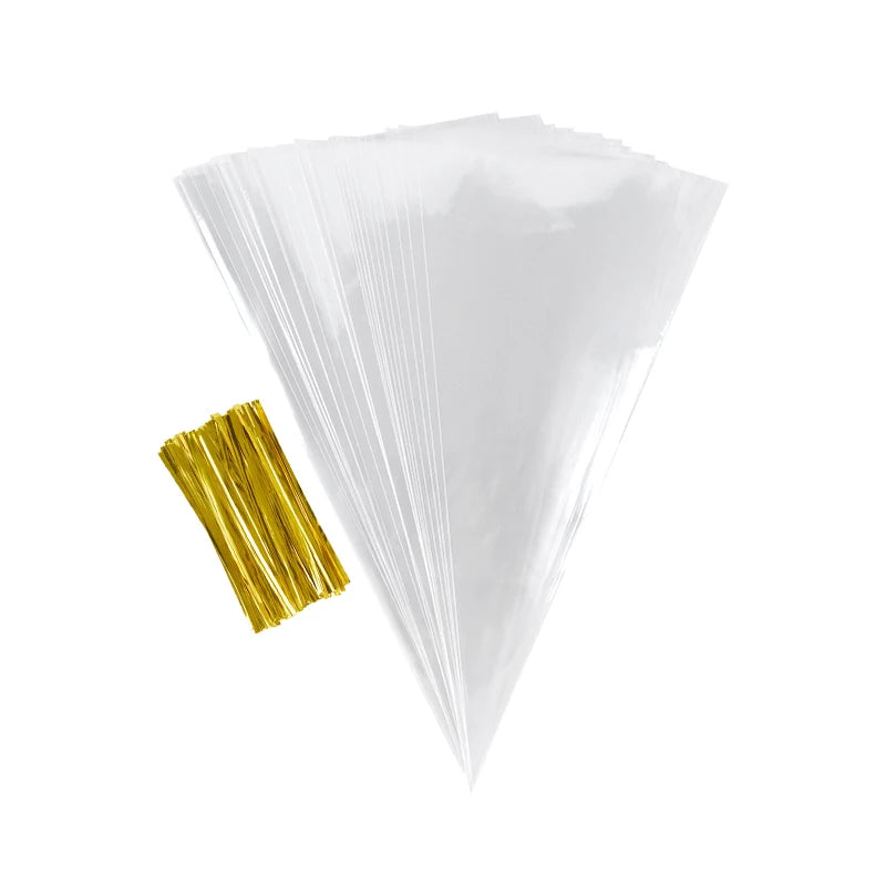 50pcs Clear Cone Candy Storage Bags - My Neatology