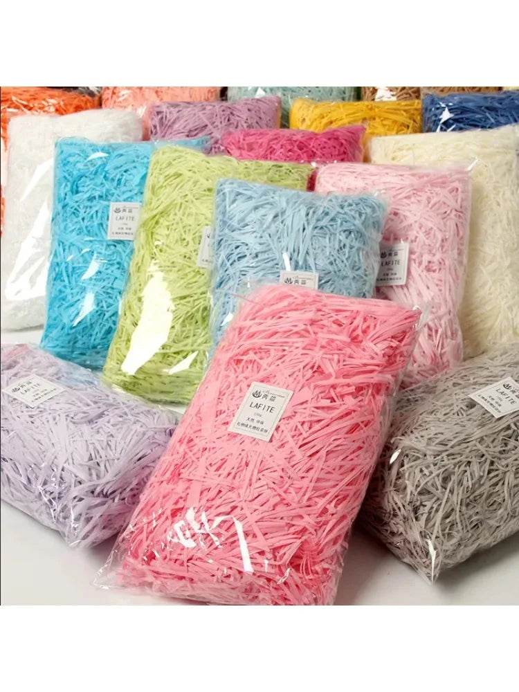 100g Colorful Shredded Crinkle Raffia Paper - My Neatology 