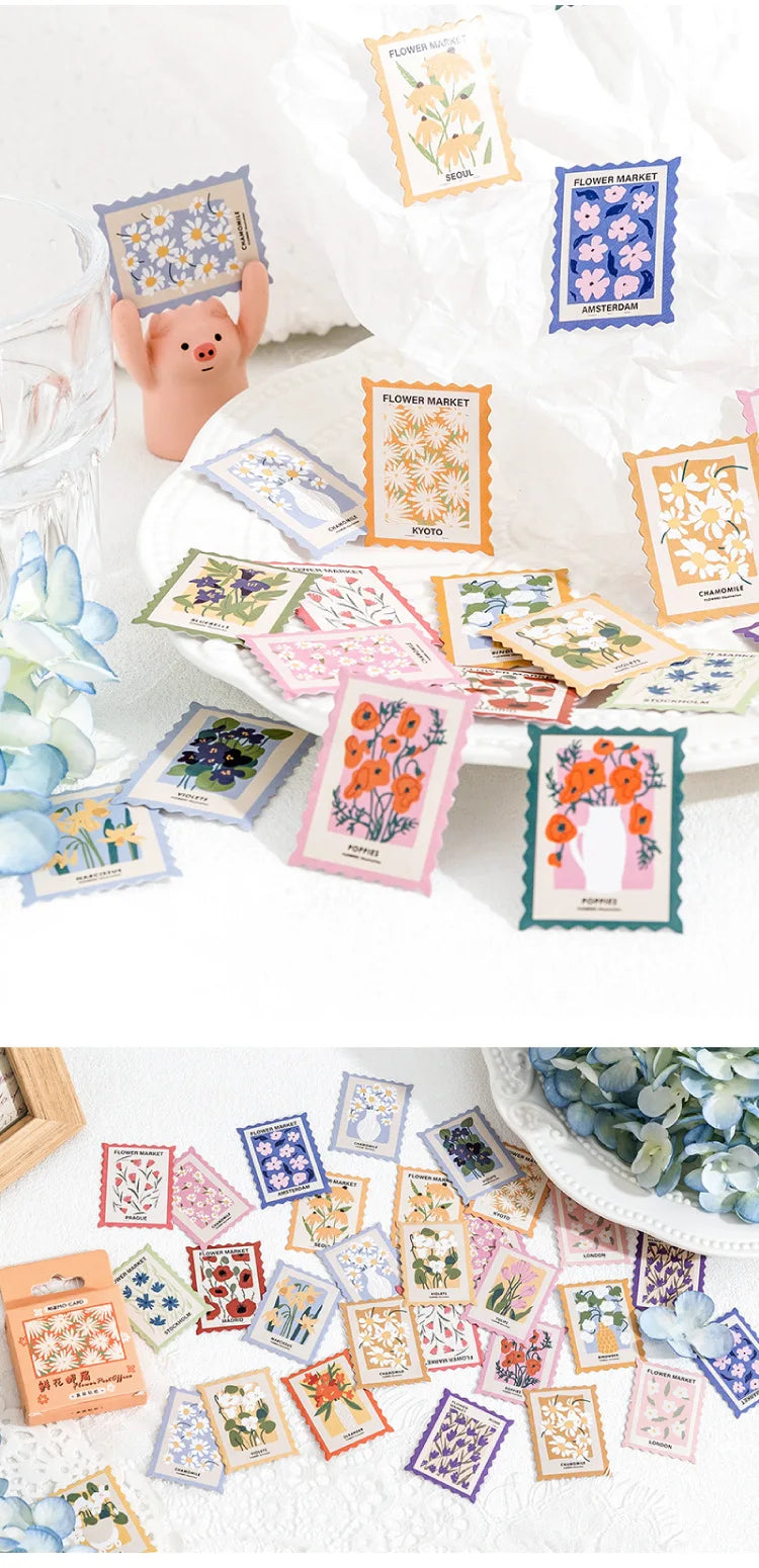 Assorted Floral Vintage Stamp Stickers - My Neatology