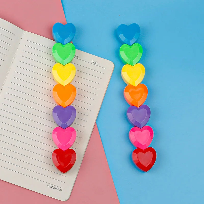 Rainbow Heart Highlighters – Set of 6 - My Neatology